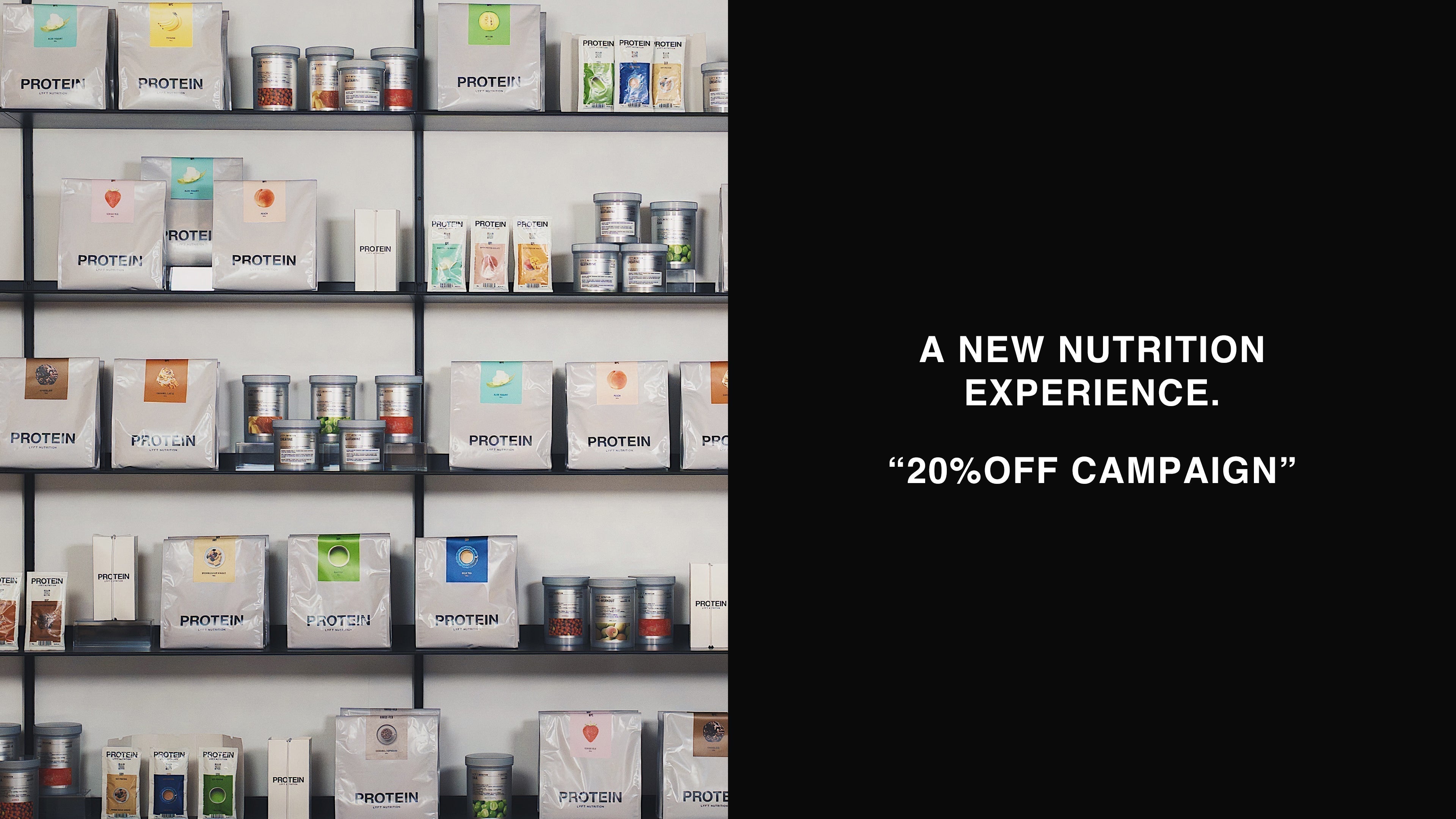 A New Nutrition Experience. 20%OFF campaign – LÝFT