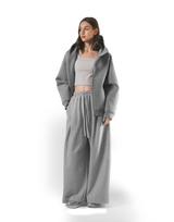 Double Face Zip-Up Hoodie - Grey