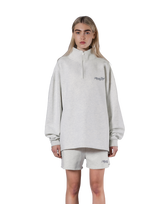 Half Zip Over Size Sweat - Grey