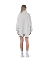 Half Zip Over Size Sweat - Grey