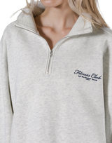 Half Zip Over Size Sweat - Grey