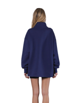 Half Zip Over Size Sweat - Navy
