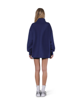 Half Zip Over Size Sweat - Navy