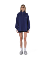 Half Zip Over Size Sweat - Navy