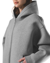 Double Face Zip-Up Hoodie - Grey