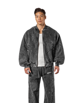 Vintage Sweat Bomber Jacket - Black