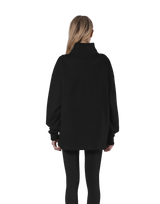 Half Zip Over Size Sweat - Black