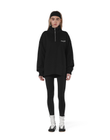 Half Zip Over Size Sweat - Black