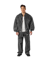 Vintage Sweat Bomber Jacket - Black