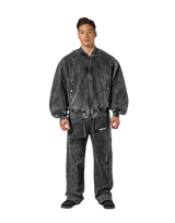 Vintage Sweat Bomber Jacket - Black