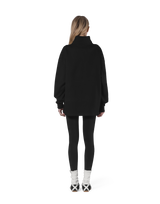 Half Zip Over Size Sweat - Black