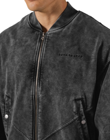 Vintage Sweat Bomber Jacket - Black