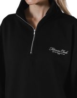 Half Zip Over Size Sweat - Black
