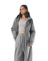 Double Face Zip-Up Hoodie - Grey