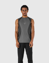 Round Pattern Waffle Nylon Stretch No Sleeve - D.Grey