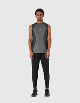 Round Pattern Waffle Nylon Stretch No Sleeve - D.Grey