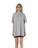 Back Logo Side Slit T-Shirt - Grey