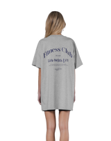 Back Logo Side Slit T-Shirt - Grey