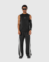 Round Pattern Waffle Nylon Stretch No Sleeve - Black