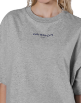 Back Logo Side Slit T-Shirt - Grey