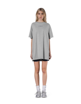 Back Logo Side Slit T-Shirt - Grey