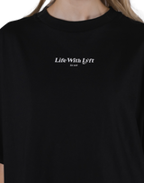 Back Logo Side Slit T-Shirt - Black