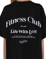 Back Logo Side Slit T-Shirt - Black