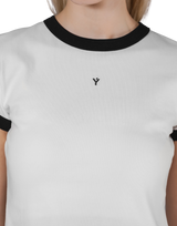 One Point Ringer T-Shirt - White