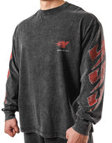 Fire Ý Graphic Long Sleeve T-Shirt - Black