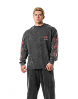 Fire Ý Graphic Long Sleeve T-Shirt - Black