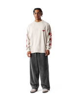Fire Ý Graphic Long Sleeve T-Shirt - Ivory