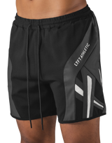 Multi Pattern Side Mesh Shorts - Black