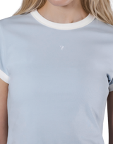 One Point Ringer T-Shirt - L.Blue