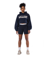 Pile Wappen Cropped Hoodie - Navy