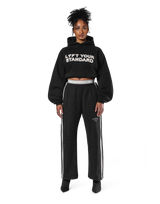 Pile Wappen Cropped Hoodie - Black