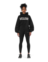 Pile Wappen Cropped Hoodie - Black
