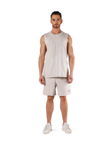 Quilt Patch Loose Fit Tanktop - Beige