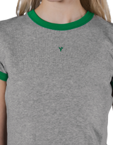 One Point Ringer T-Shirt - Grey