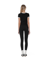 One Point Ringer T-Shirt - Black