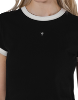 One Point Ringer T-Shirt - Black