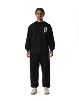 Old Ý Raglan Long Sleeve T-Shirt - Black