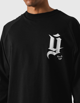 Old Ý Raglan Long Sleeve T-Shirt - Black