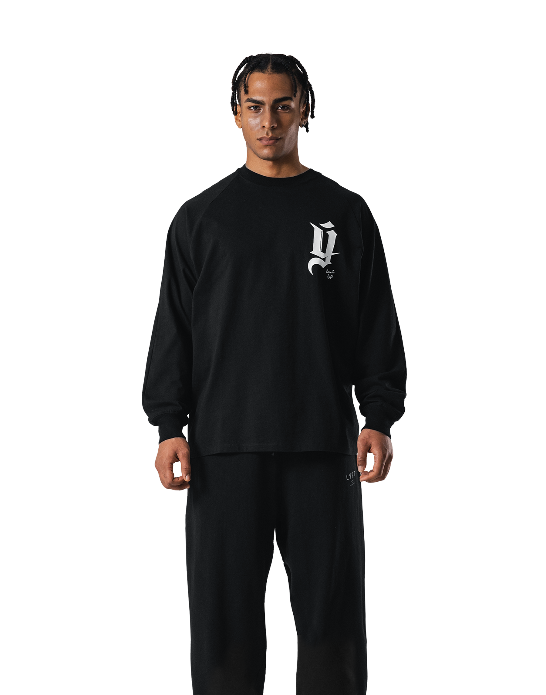 Old Ý Raglan Long Sleeve T-Shirt - Black – LÝFT