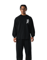 Old Ý Raglan Long Sleeve T-Shirt - Black