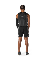 Multi Pattern Back Mesh Loose Tanktop - Black