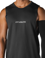 Multi Pattern Back Mesh Loose Tanktop - Black