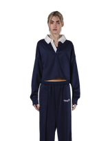 Cropped Rugby Shirt - Navy
