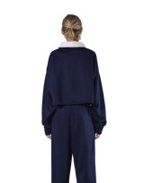 Cropped Rugby Shirt - Navy