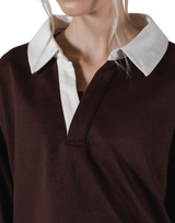 Cropped Rugby Shirt - Brown