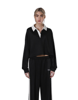 Cropped Rugby Shirt - Black